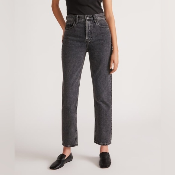 Everlane The 90's Cheeky Jean Straight Leg High Rise Washed Black NWT - Picture 1 of 12